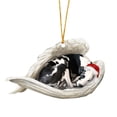 thumbnail image 1 of Hangs Sleeping Angel Dog Christmas Pendant Cartoon Decoration for Tree Home Festive Unique Design for Holiday Celebration, 1 of 5
