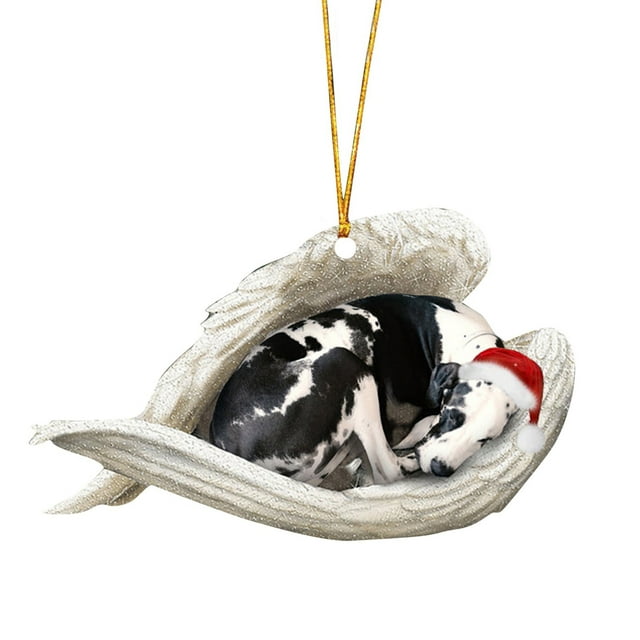 Hangs Sleeping Angel Dog Christmas Pendant Cartoon Decoration for Tree Home Festive Unique Design for Holiday Celebration