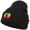 Black, variant on Rasta Leaf Flag Embroidered Long Beanie - Black OSFM