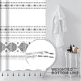 thumbnail image 4 of Extra Long 72"x84" Grey Boho Shower Curtain Set with Plastic Hooks Machine Washable Waterproof Polyester Fabric Bathroom Curtain Paisley Pattern Bath Curtain for Bathroom Decor, 4 of 6