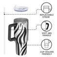 thumbnail image 4 of 40oz Tumbler with Handle and Straw, Vacuum Insulated Stainless Steel Travel Mug, Fits Car Cup Holder, Animal Print, 4 of 6