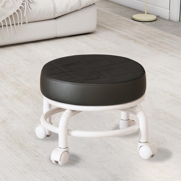 Iumwxz Stool Chair Wheeled Low Stool Small Seamstress Chair with Universal Wheels Multi Functional Movable Shoe Bench Comfortable Plastic Seat Home Use 1 Pack Black