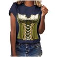 thumbnail image 1 of Pompotops Blouse Décontractée Mode Femme Imprimé Oktoberfest Col Rond T-Shirt Blouse Imprimée Tee Liquidation, 1 of 5
