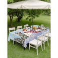 thumbnail image 3 of Outdoor Tablecloth with Umbrella Hole and Zipper, Aqua Christmas Snowman Rectangle Table Cloth 52x70 Inch Waterproof Tablecloth, Winter Xmas Tree Snowflakes Picnic Table Cover for Patio Camping, 3 of 7