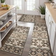thumbnail image 2 of Brown Geometric Diamond Heart Pattern Kitchen Rugs Sets Of 3,Kitchen Runner Rugs Non Skid Washable,Decorative Kitchen Floor Mats for Kitchen,Sink,Laundry,17"x30"+ 17"x47" + 17"x59", 2 of 6