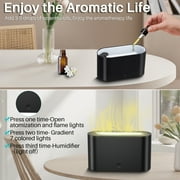 BCOOSS Essential Oil Diffuser Aromatherapy Aroma Air Diffuser with Flame Light , Black