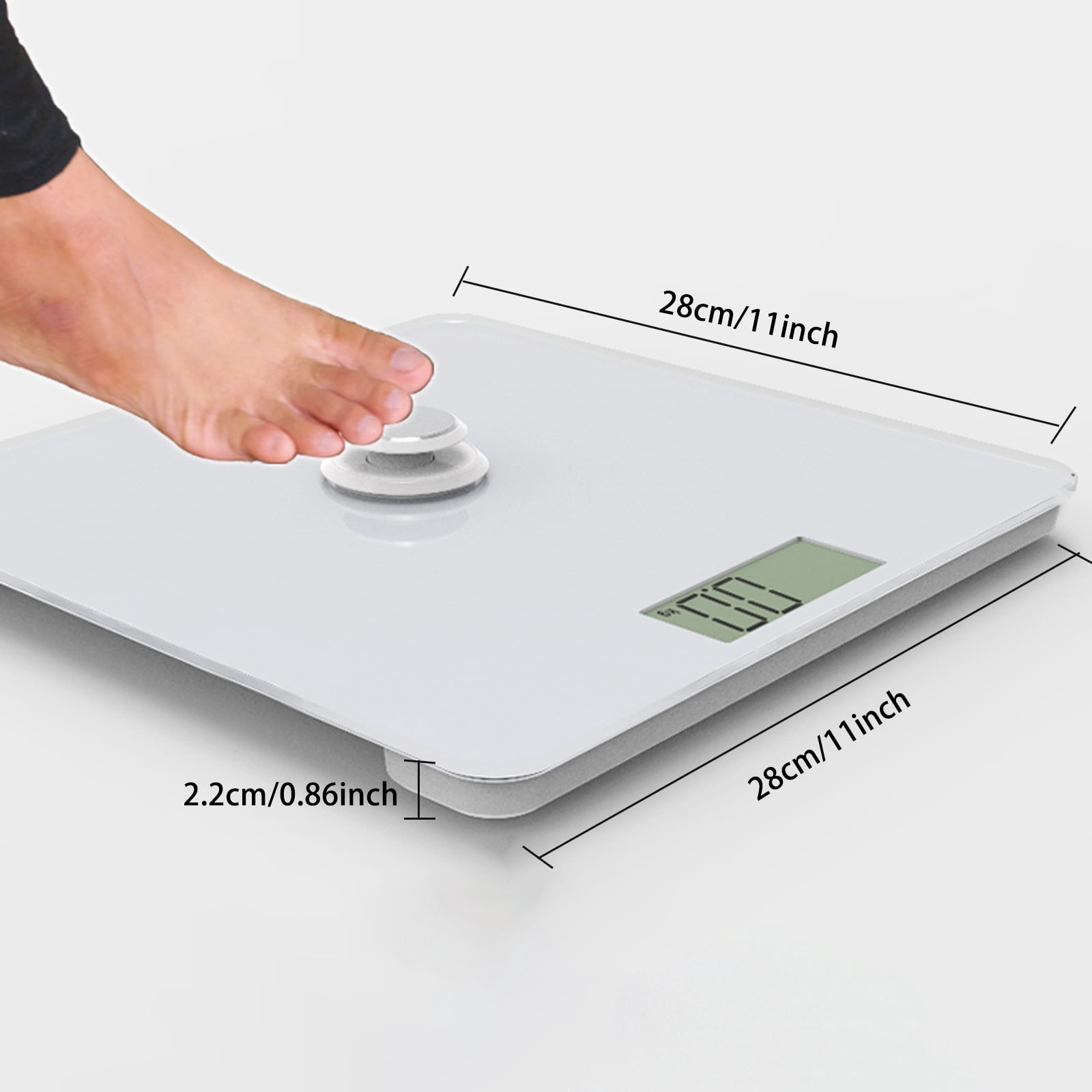 Ueasy Self Electric Body Weight Scale Bathroom Scale for Accurate Measurement Eco-Friendly Battery-Free High Precision Tempered Glass Surface Large LCD Display Non-Slip Design 360LB Capacity