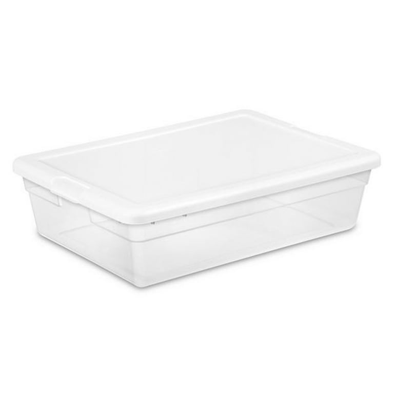 Sterilite 28 Quart Clear Stackable Under Bed Organizer Storage Container (10 Pack)