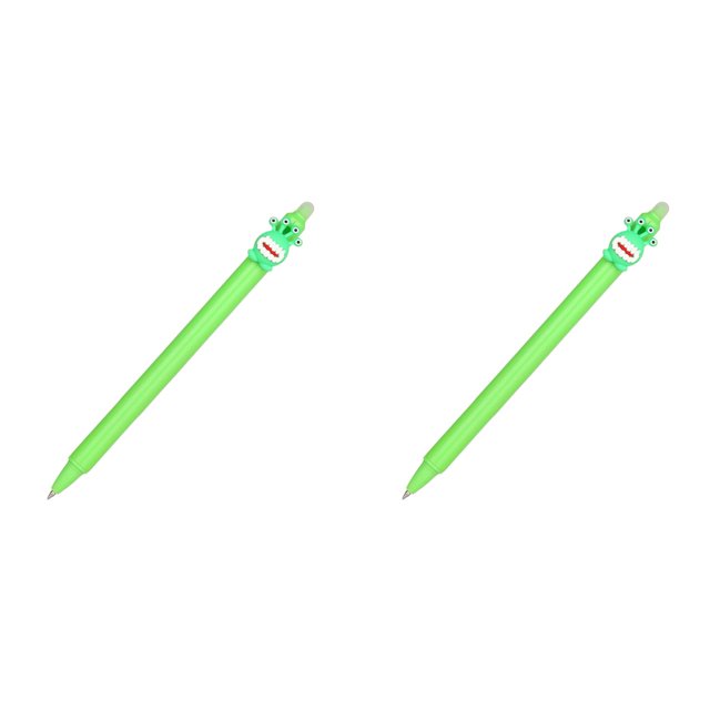 2026 Cute Cartoon Erasable Pen, Character Design with Friction Ink, Fun Writing Tool for Kids to Correct Mistakes, Smooth 0.5mm Tip for School Notes - Green*2