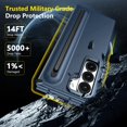 thumbnail image 5 of Decase for Samsung Galaxy Z Fold 4 Case with Pen Holder & Stylus, Camera Frame Stand,Pen Slot Phone Case with Screen Protector Matte PC Bumper Anti-Scratch Kickstand Cover for Z Fold 6,Darkblue, 5 of 12