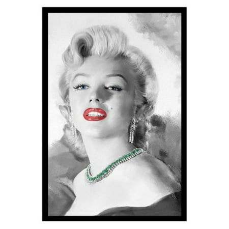 buyartforless Marilyn Monroe - Diamonds are a Girls Best Friend Framed Wall (Best White Girl Pussy)