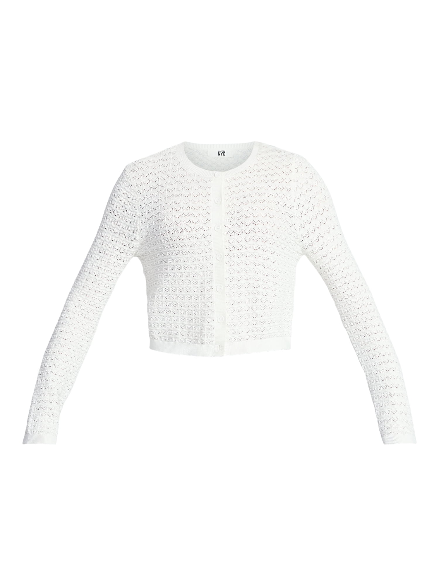 Madden NYC Women's Cotton Crochet Sweater Cardigan, Sizes XXS-XXL
