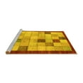 thumbnail image 2 of Ahgly Company Machine Washable Indoor Round Checkered Yellow Modern Area Rugs, 7' Round, 2 of 4