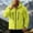 Yellow, variant on Sevevn Men Rain Jacket Attached Hood Regular Fit Waterproof Shell Fabric Full Zip Dual Chest Zip Pockets Arm Zip Pocket Cuffs Drawstring Hem For Hiking Wear