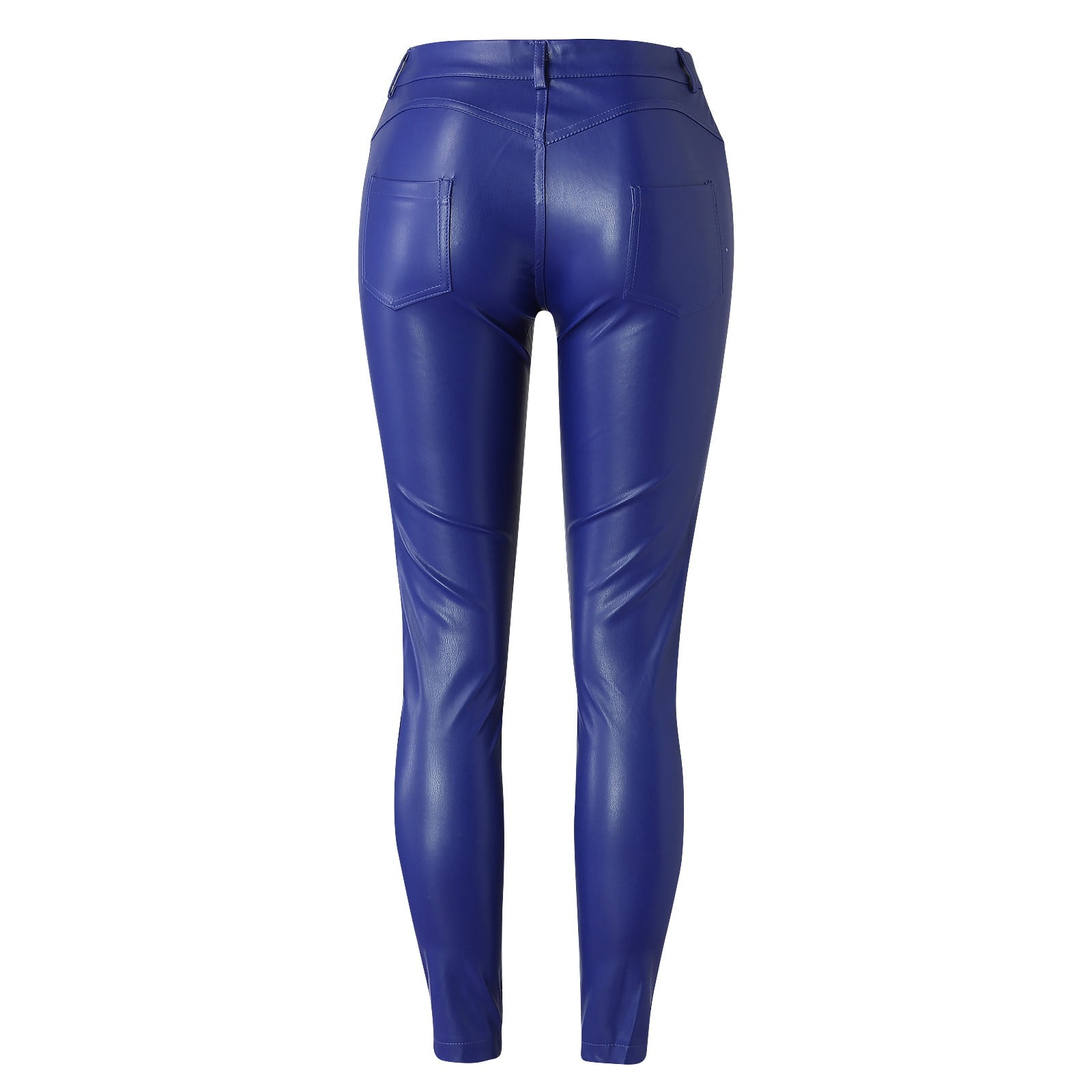 iHPH7 Leather Leggings for Women Faux Leather Leggings High Waist Tummy Control Leggings High Waisted Leather Leggings Leather Stretch Pants for Women Leather Pants for Women Blue S