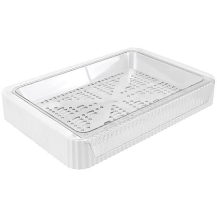 Raindrops 1Pcs Fruit And Vegetable Rack For Kitchen Use With Stackable And Draining Features In White