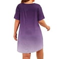 thumbnail image 5 of Fnooota Women's Plus Size Dresses, Summer Loose Short Sleeve Gradient Midi Dresses Purple Size 2XL, 5 of 7