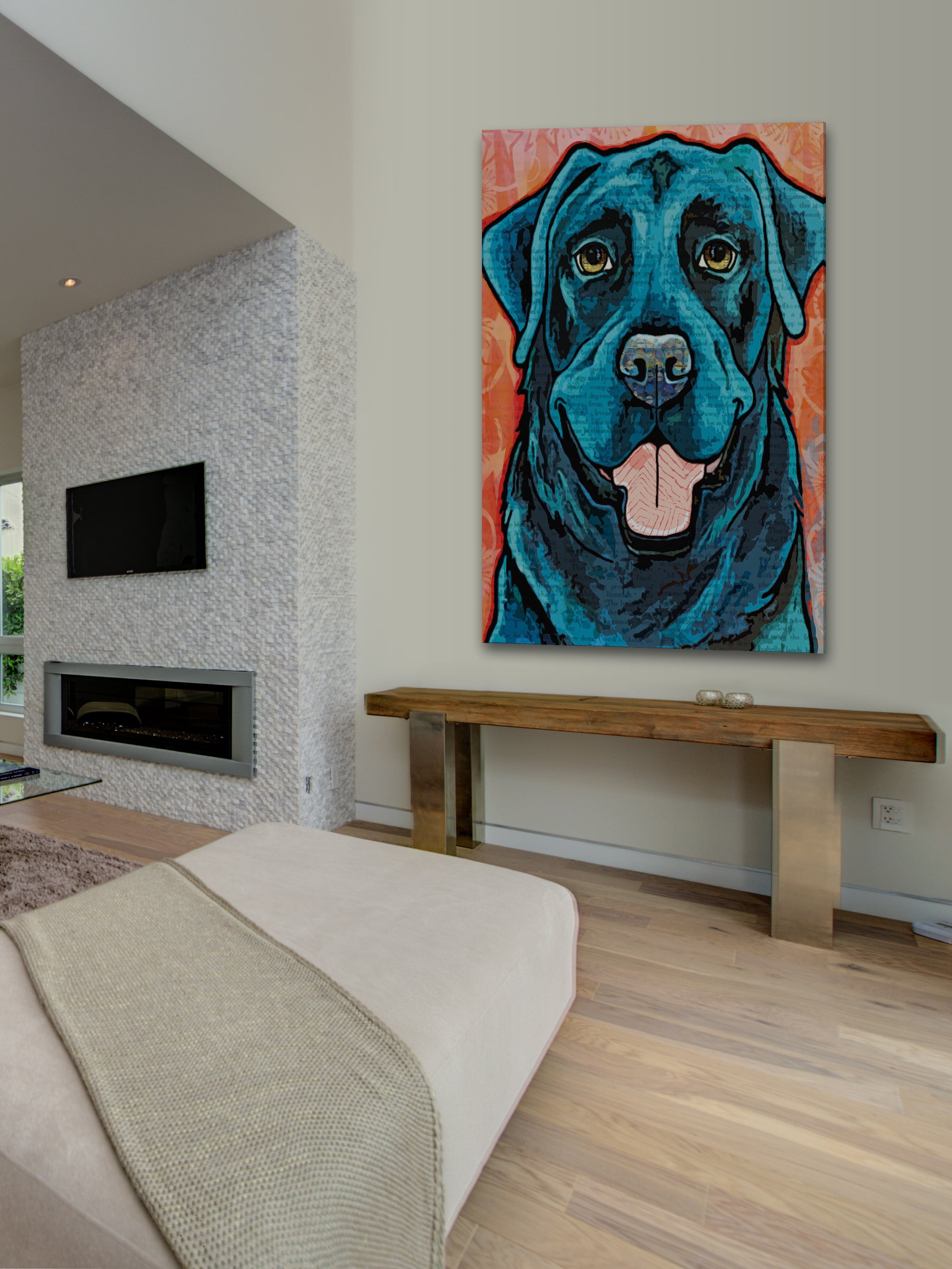 "Black Lab" Painting Print on Wrapped Canvas