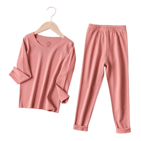 

Children s Autumn Clothing Autumn Pants Boys Thermal Underwear Set Children s Clothing Autumn And Winter Girls Home Clothing Large Children s Pajamas Honey sauce red 140CM