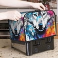thumbnail image 6 of Rateoe Cool Colorful Wolf Pattern Toaster Covers 2 Slice Wide Slot,Bread Machine Cover,Bread Dust Cover & Fingerprint Protection,Appliance Covers, 6 of 7