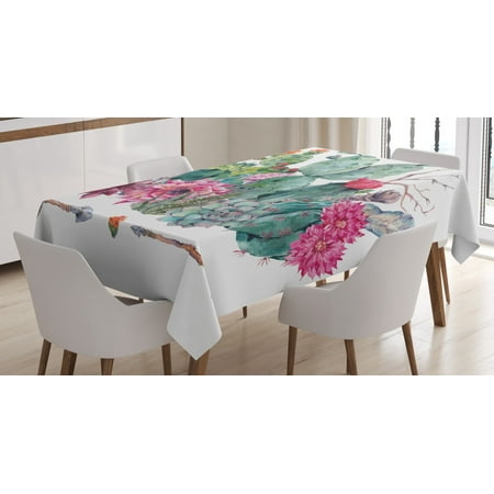 

Ambesonne Cactus Tablecloth Rectangular Table Cover Bouquet in Boho Style Arrow 60 x84 Multicolor