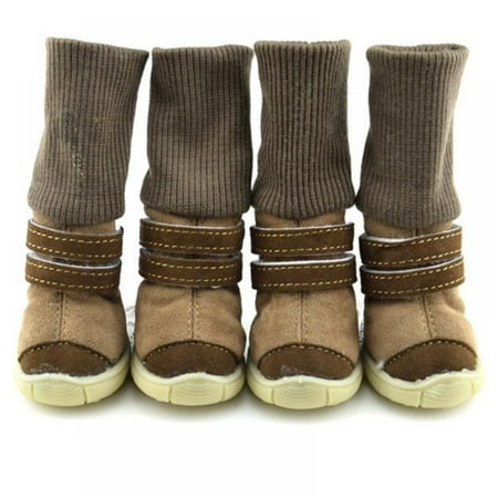 4 Pcs/Set Pet Slip-resistant Shoes Teddy Dog Shoe Puppy Winter Snow Boots Casual Dog Shoes  For Small Medium Dog Boots