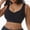 Black, variant on Sports Bra for Women Smoothing Solid Color Open Back Front Button Multi Hook Push Up Breathable Deep V Neck Workout Top