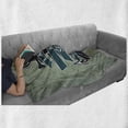 thumbnail image 6 of Anchor Soft Flannel Fleece Throw Blanket, Nautical Themed with Land and Sea Text on Rhomb Check, Cozy Plush for Indoor and Outdoor Use, 70" x 90", Teal Pale Green, by Ambesonne, 6 of 6