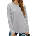 thumbnail image 3 of Fantaslook Womens Tops Textured Long Sleeve Shirts Casual Fall Tops Lightweight Pullover, 3 of 8
