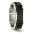 thumbnail image 4 of Auriga Fine Jewelry Stainless Steel Polished and Textured Black IP-plated 8 mm Band for Women Size 8.5, 4 of 6