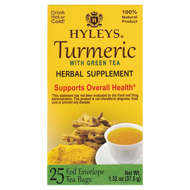 Hyleys Turmeric with Green Tea Bags, 1.32 oz, 25 count
