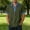 Army Green, variant on Oversized Polo Shirts for Men Patchwork Button Down Faux Denim Patchwork Collar Shirt Casual Summer Tops Comfy Short Sleeve T Shirts Big and Tall Size S-3XL Black