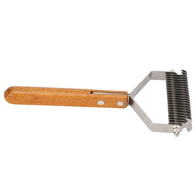 Cepillo de Aseo para Mascotas, Diseño Ergonímico, Cepillo de Pelo de Acero para inoxidable para cuidado de mascotas con de madera para perros y gatos