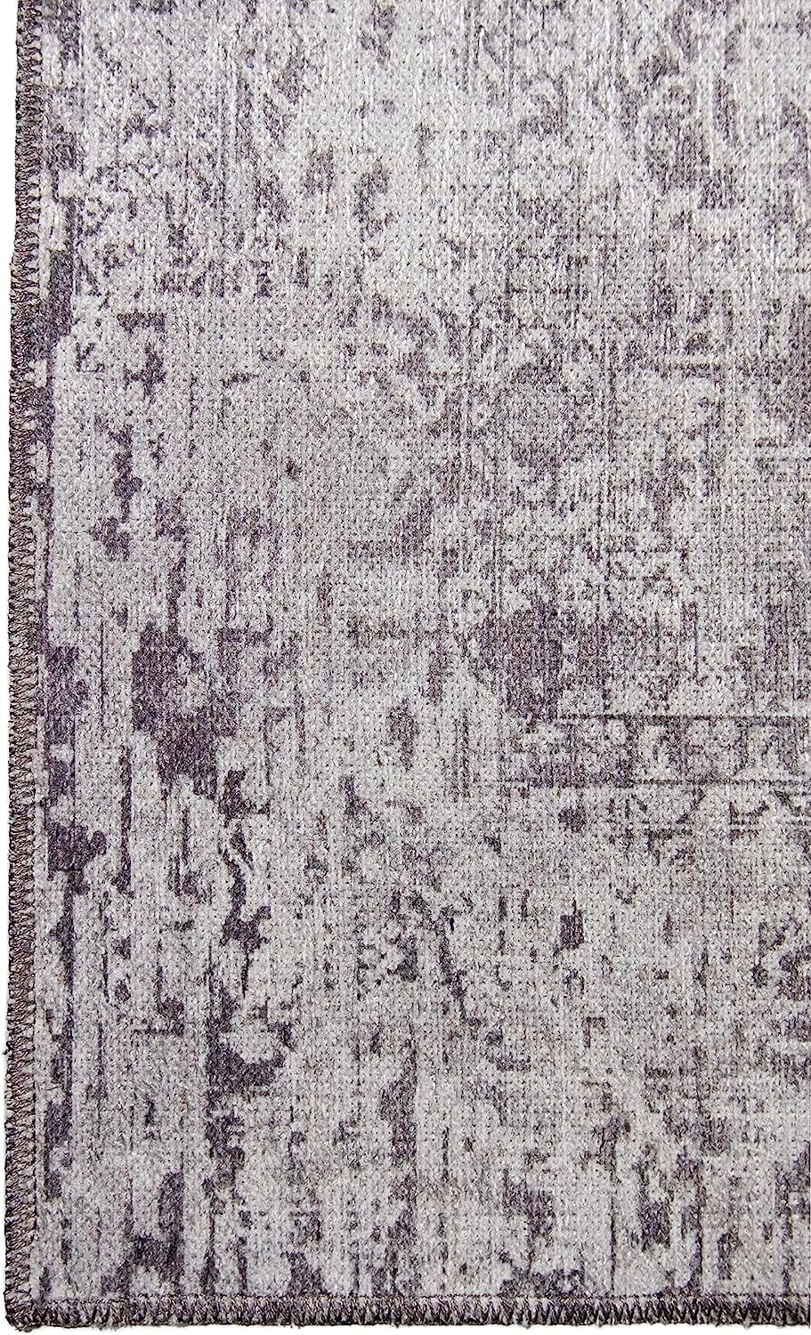 Gloria - Washable Area Rug Low Profile Persian Washable Runners Anti Slip Backing Rugs for Living Room Light Weight Foldable Carpet