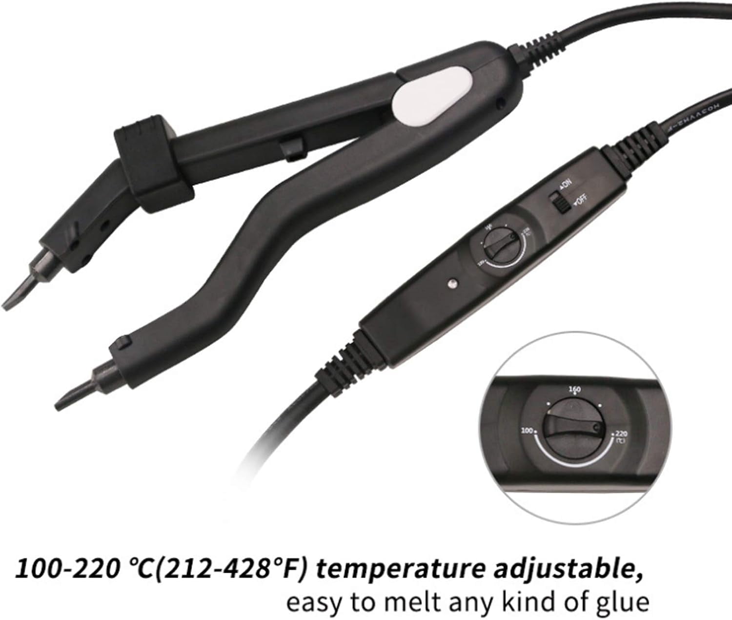 Heat Hair Connector Adjustable Temperature Heating Tip Hair Extension Iron, Fusion Hair Extension Iron Keratin Bonding Tools New Version Home USE