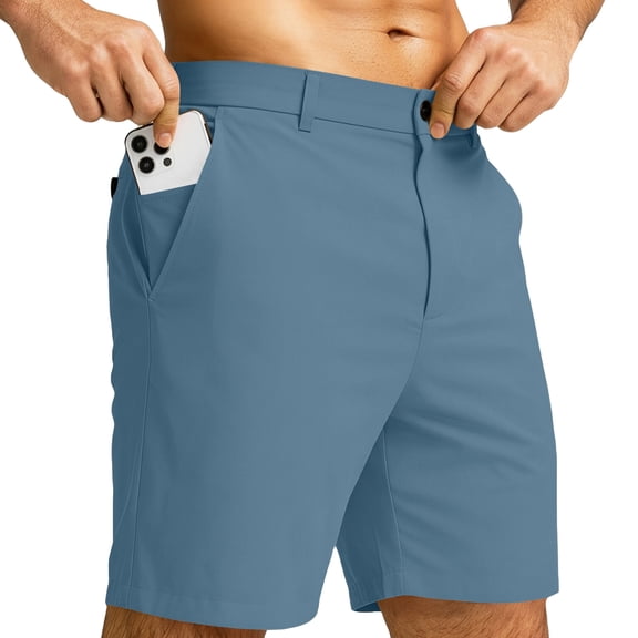 Casual Shorts for Men Stretch Flat Front Hybrid Golf Shorts 8 Inch Inseam Qick Dry Dress Work Shorts with Pockets,S