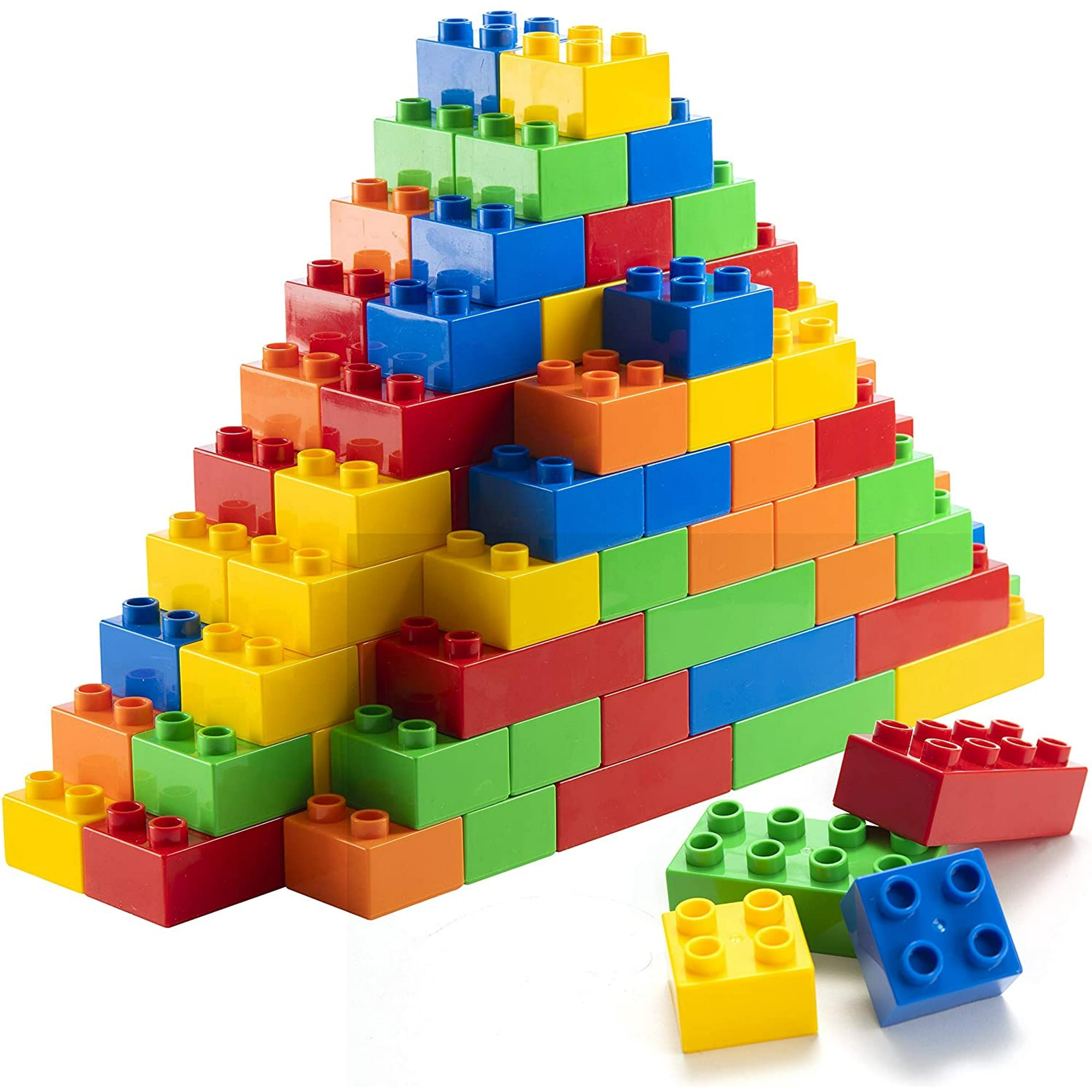 Htooq 50 Piece Classic Big Building Bricks Large Toy Blocks Stem Toy Bricks Set Compatible With All Major Brands Perfect Beginner Pack Or Bricks Refil
