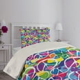 thumbnail image 4 of Ambesonne Hippie Quilted Coverlet 2 Pcs, Peace Activism Theme, Twin Size, Multicolor, 4 of 5
