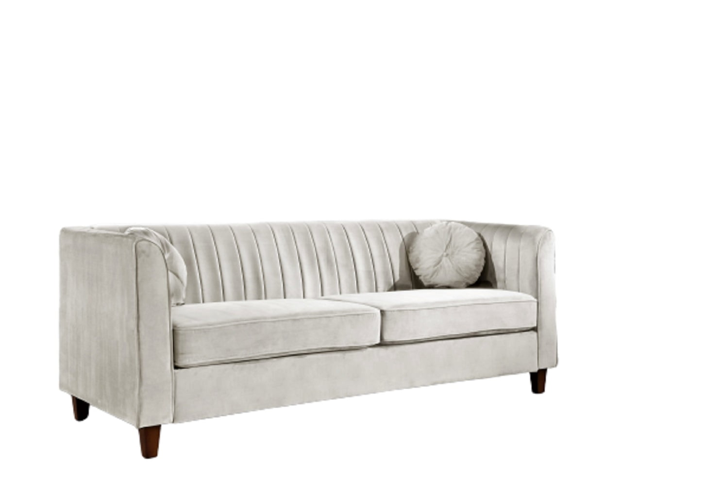 Uspridefurniture Arcola 80.7'' Velvet Rolled Arm Loveseat,Beige