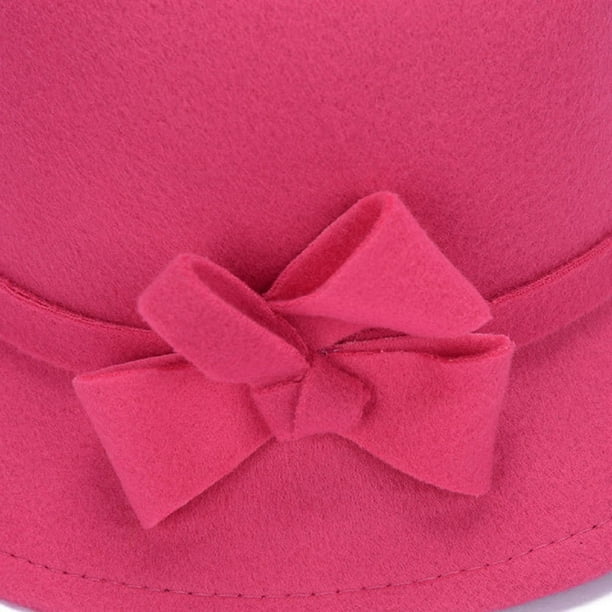 CHUANK Women Solid Color Winter Hat Wool Cloche Bucket Wide 