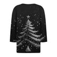 thumbnail image 4 of Christmas Sweaters for Women Cropped Sweatshirts Fall Off The Shoulder Sweatshirt Cotton Long Sleeve Tops White, 4 of 5