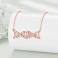 thumbnail image 3 of SISGEM DNA Necklace Double Helix Chemistry Science Molecule Biology Necklace Rose Gold Plated Sterling Silver Jewelry for Women, 3 of 7