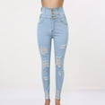 thumbnail image 2 of Vedolay Denim Pants Women Fashion Stretch Ripped Pocket Denim Pants Blue,XL, 2 of 5