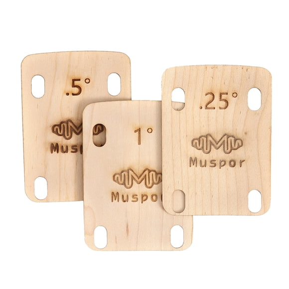 Muspor MX0360D 3pcs Guitar Neck Shims 0.25 0.5 1 Degree
