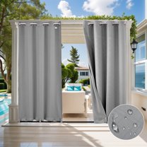 TOPCHANCES 2 Panels Outdoor Curtains for Patio, Waterproof Weatherproof Privacy Curtains 3D Embossed Pattern, Thermal Insulated Grommet Top and Tab Bottom Drapes, W52in x L108in