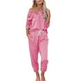 thumbnail image 2 of Sweatpants Women‘s Suit 2-Piece Button Pullover Drawstring Sweatpants Casual Wear Set, 2 of 6