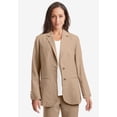 thumbnail image 2 of Jessica London Women's Plus Size Casual Long Sleeve Linen Blazer Jacket with Pockets, 2 of 6