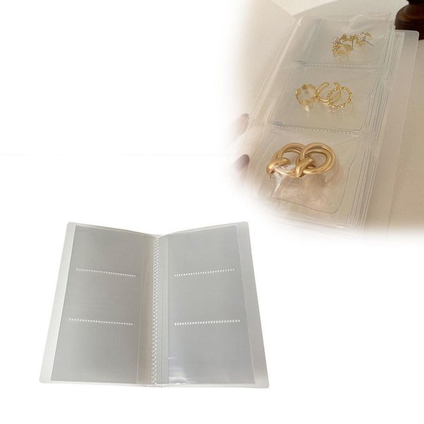 Libro De Almacenamiento De Joyas Transparente, 84 Ranuras Para Tarjetas, Bolsa De Almacenamiento De Joyas, Bolsa Gruesa De Pvc Con Cremallera, Libro De Almacenamiento sonducket AP005748-00