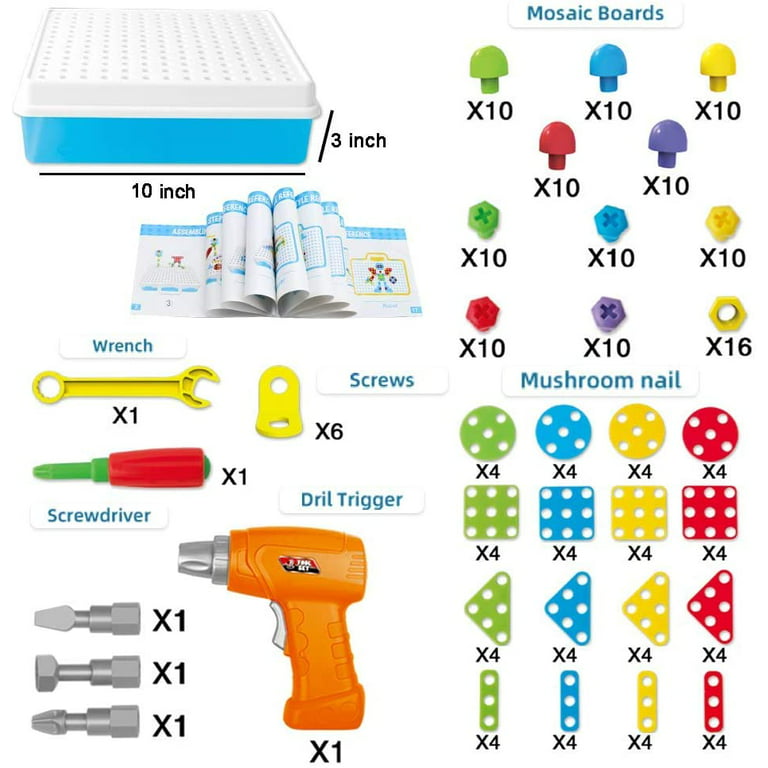 Bambina 224Pcs Children Disassembly and Assembly Screws Baby Brain  Operation Ability 3D Construction Kit Boys and Girls Intelligence  Development