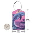 thumbnail image 4 of Cauagu Hawaiian Beach Dolphin Pattern Luggage Tags,Leather Luggage Tags Personalized Luggage Tag Travel Tags Privacy Cover ID Label for Travel Bag Suitcase-1, 4 of 5